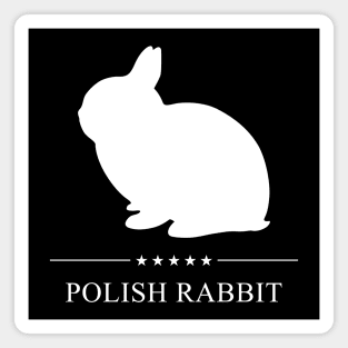 Polish Rabbit White Silhouette Magnet